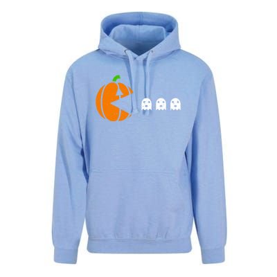 Funny Halloween Pumpkin Eating Ghost Gamer Cute Gift Unisex Surf Hoodie