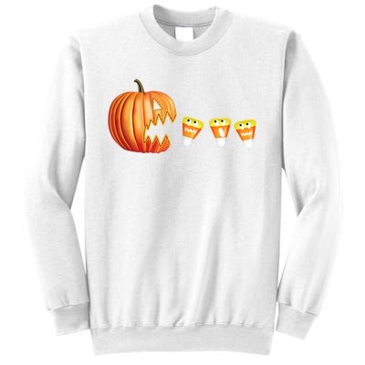 Funny Halloween Pumpkin Jack O Lantern Eating Candy Corn Sweatshirt