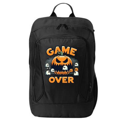 Funny Halloween Pumpkin Eating Ghost Gamer Gift City Backpack