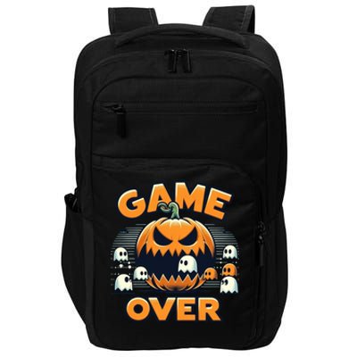 Funny Halloween Pumpkin Eating Ghost Gamer Gift Impact Tech Backpack