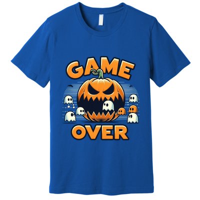 Funny Halloween Pumpkin Eating Ghost Gamer Gift Premium T-Shirt