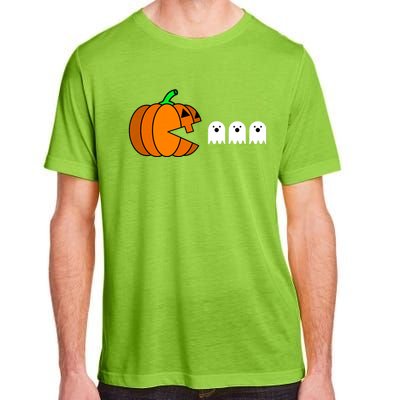 Funny Halloween Pumpkin Eating Ghost Gamer Adult ChromaSoft Performance T-Shirt