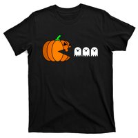 Funny Halloween Pumpkin Eating Ghost Gamer T-Shirt