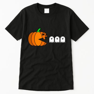 Funny Halloween Pumpkin Eating Ghost Gamer Tall T-Shirt