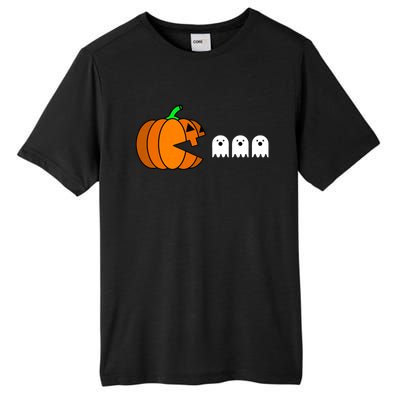 Funny Halloween Pumpkin Eating Ghost Gamer Tall Fusion ChromaSoft Performance T-Shirt