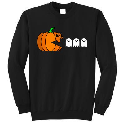 Funny Halloween Pumpkin Eating Ghost Gamer Tall Sweatshirt