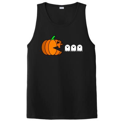 Funny Halloween Pumpkin Eating Ghost Gamer PosiCharge Competitor Tank