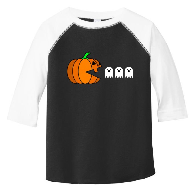 Funny Halloween Pumpkin Eating Ghost Gamer Toddler Fine Jersey T-Shirt