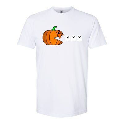 Funny Halloween Pumpkin Eating Ghost Gamer Softstyle® CVC T-Shirt