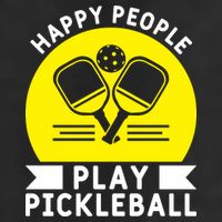 Funny Happy People Play Pickleball Paddles Player Gift 7 Panel Mesh Trucker Snapback Hat