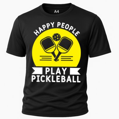 Funny Happy People Play Pickleball Paddles Player Gift Performance Shirt