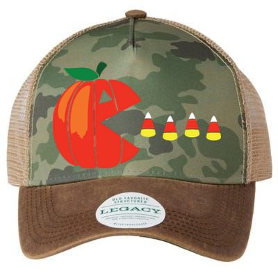 Funny Halloween Pumpkin Eating Candy Corn Legacy Tie Dye Trucker Hat