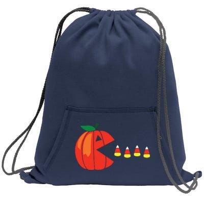 Funny Halloween Pumpkin Eating Candy Corn Sweatshirt Cinch Pack Bag