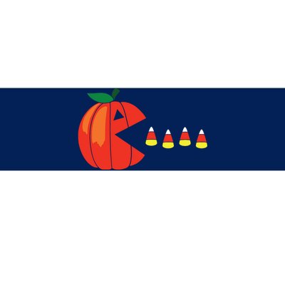 Funny Halloween Pumpkin Eating Candy Corn Bumper Sticker