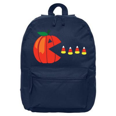 Funny Halloween Pumpkin Eating Candy Corn 16 in Basic Backpack