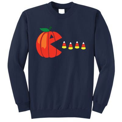 Funny Halloween Pumpkin Eating Candy Corn Tall Sweatshirt