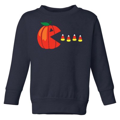 Funny Halloween Pumpkin Eating Candy Corn Toddler Sweatshirt