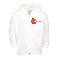 Funny Halloween Pumpkin Eating Candy Corn Toddler Zip Fleece Hoodie