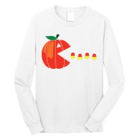 Funny Halloween Pumpkin Eating Candy Corn Long Sleeve Shirt