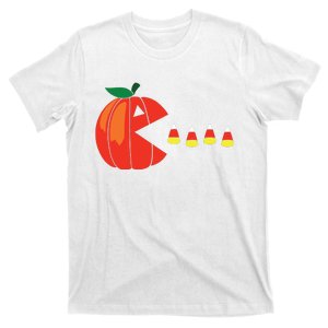 Funny Halloween Pumpkin Eating Candy Corn T-Shirt