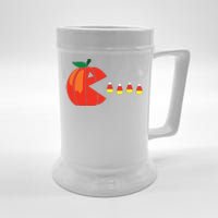 Funny Halloween Pumpkin Eating Candy Corn Beer Stein