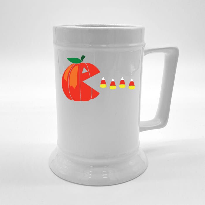 Funny Halloween Pumpkin Eating Candy Corn Beer Stein