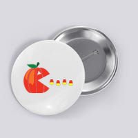 Funny Halloween Pumpkin Eating Candy Corn Button