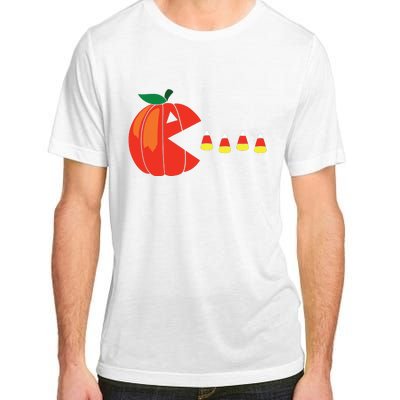 Funny Halloween Pumpkin Eating Candy Corn Adult ChromaSoft Performance T-Shirt