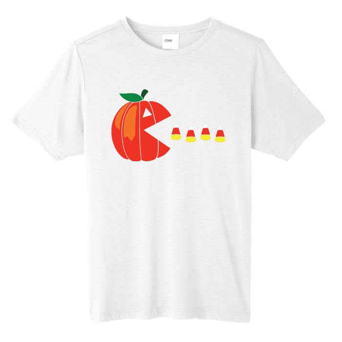 Funny Halloween Pumpkin Eating Candy Corn Tall Fusion ChromaSoft Performance T-Shirt