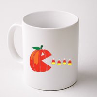 Funny Halloween Pumpkin Eating Candy Corn Coffee Mug