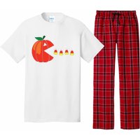 Funny Halloween Pumpkin Eating Candy Corn Pajama Set