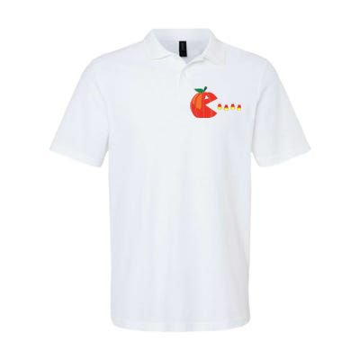 Funny Halloween Pumpkin Eating Candy Corn Softstyle Adult Sport Polo