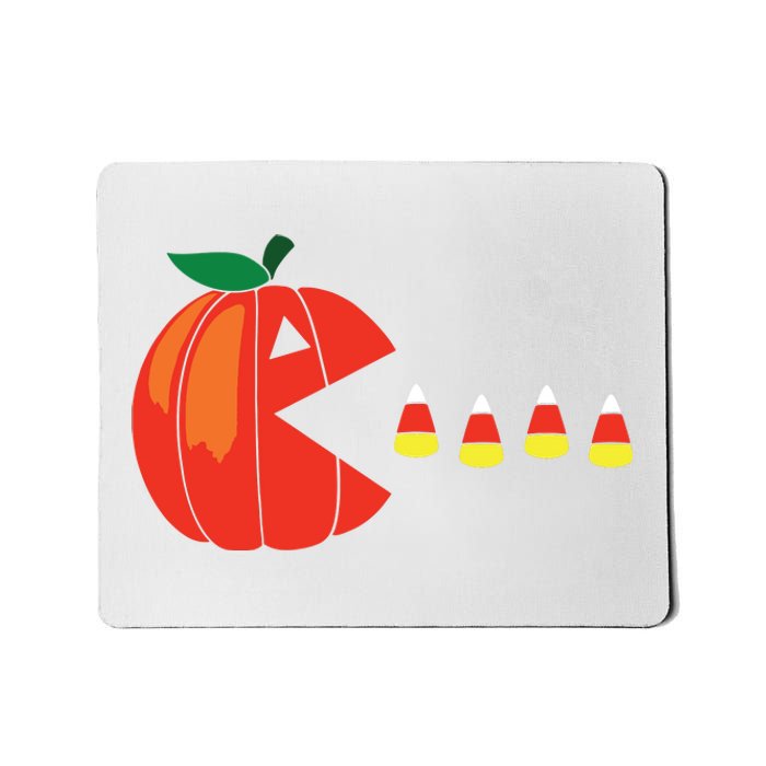 Funny Halloween Pumpkin Eating Candy Corn Mousepad