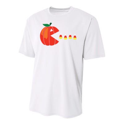 Funny Halloween Pumpkin Eating Candy Corn Youth Performance Sprint T-Shirt