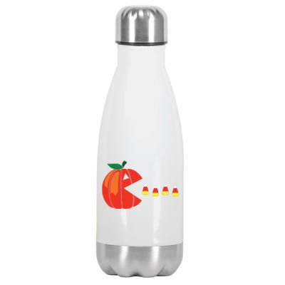 Funny Halloween Pumpkin Eating Candy Corn Stainless Steel Insulated Water Bottle