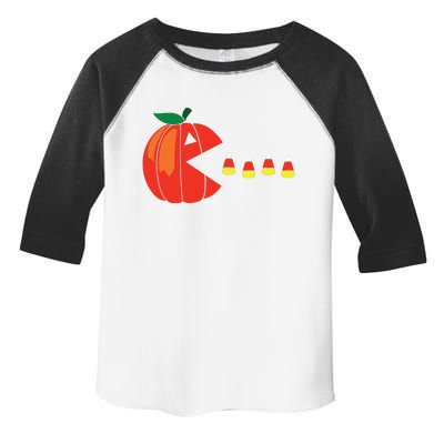 Funny Halloween Pumpkin Eating Candy Corn Toddler Fine Jersey T-Shirt