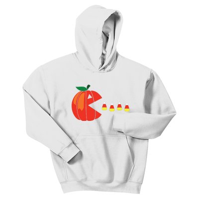 Funny Halloween Pumpkin Eating Candy Corn Kids Hoodie