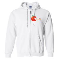 Funny Halloween Pumpkin Eating Candy Corn Full Zip Hoodie