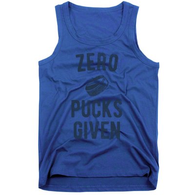 Funny Hockey Pun Zero Pucks Given Meaningful Gift Tank Top