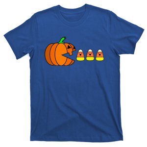 Funny Halloween Pumpkin Eating Candy Corn Gamer T-Shirt