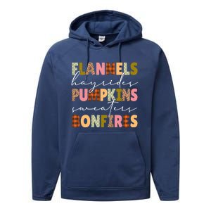 Flannels Hayrides Pumpkins Sweaters Bonfires Plaid Leopard Gift Performance Fleece Hoodie