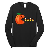 Funny Halloween Pumpkin Eating Candy Corn Long Sleeve Shirt