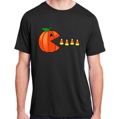 Funny Halloween Pumpkin Eating Candy Corn Adult ChromaSoft Performance T-Shirt