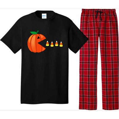 Funny Halloween Pumpkin Eating Candy Corn Pajama Set