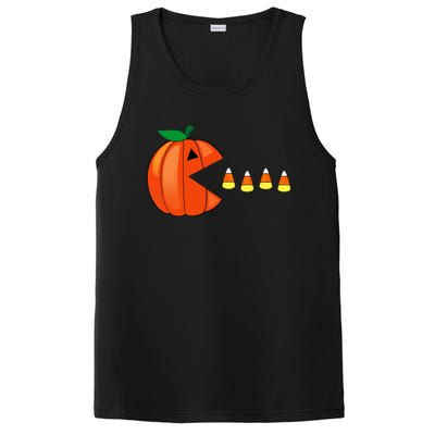 Funny Halloween Pumpkin Eating Candy Corn PosiCharge Competitor Tank