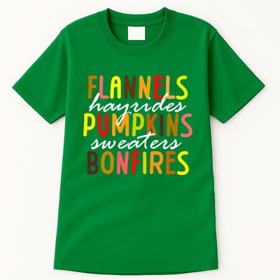 Flannels Hayrides Pumpkins Sweaters Bonfires Tall T-Shirt