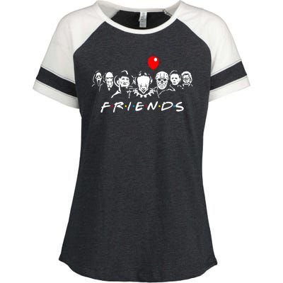 Friends Halloween Parody Enza Ladies Jersey Colorblock Tee