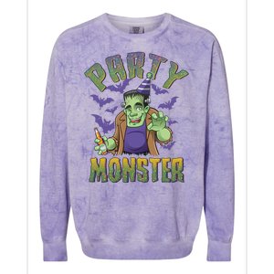 Funny Halloween Party Monster Frankenstein Colorblast Crewneck Sweatshirt