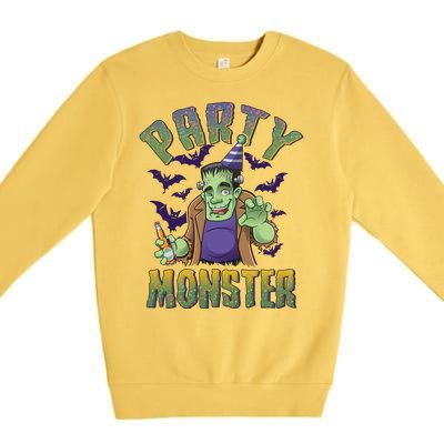 Funny Halloween Party Monster Frankenstein Premium Crewneck Sweatshirt