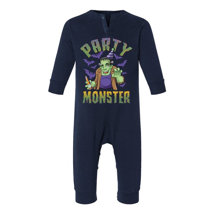 Funny Halloween Party Monster Frankenstein Infant Fleece One Piece